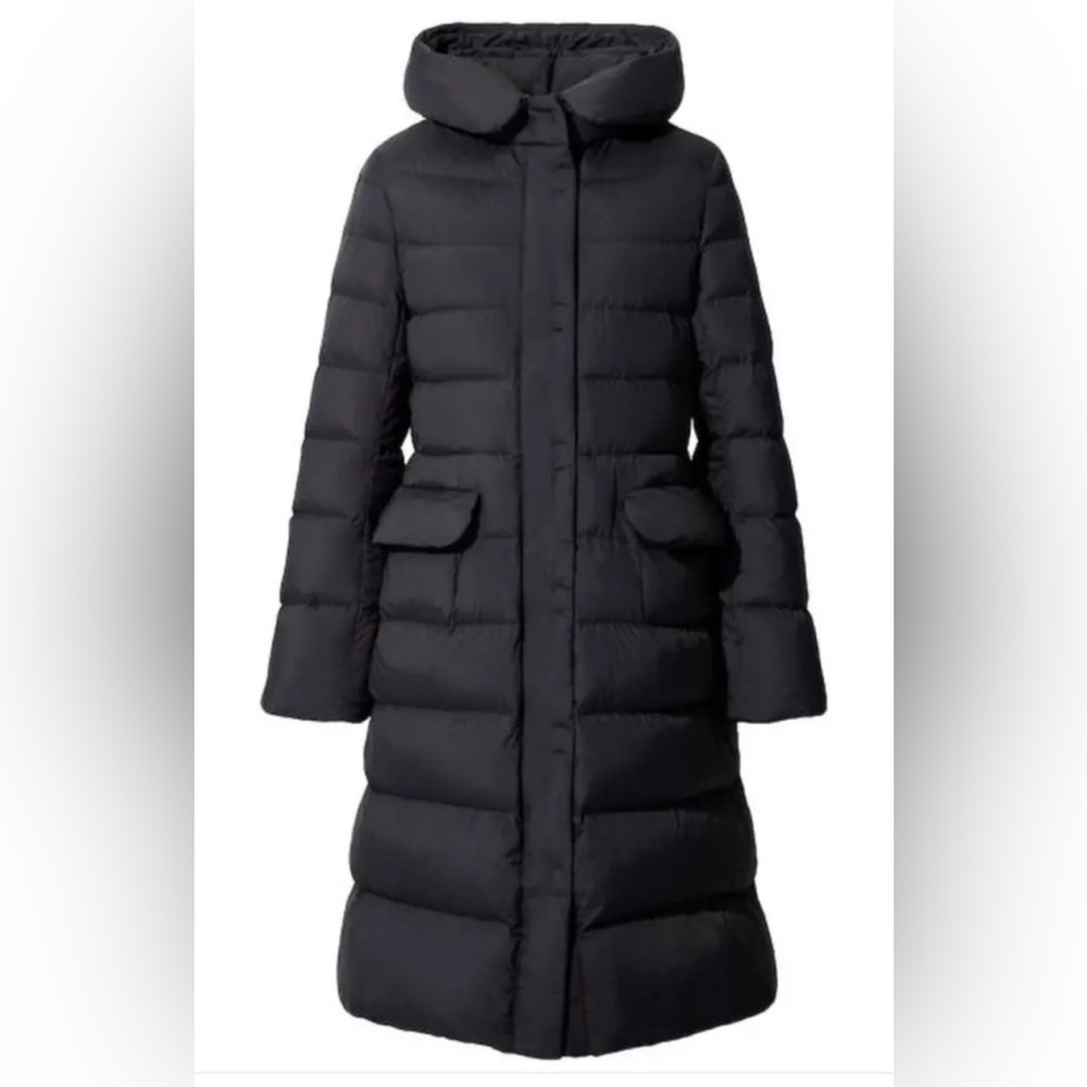 Uniqlo +J Jill Sander collab packable parka navy blue hooded down puffer